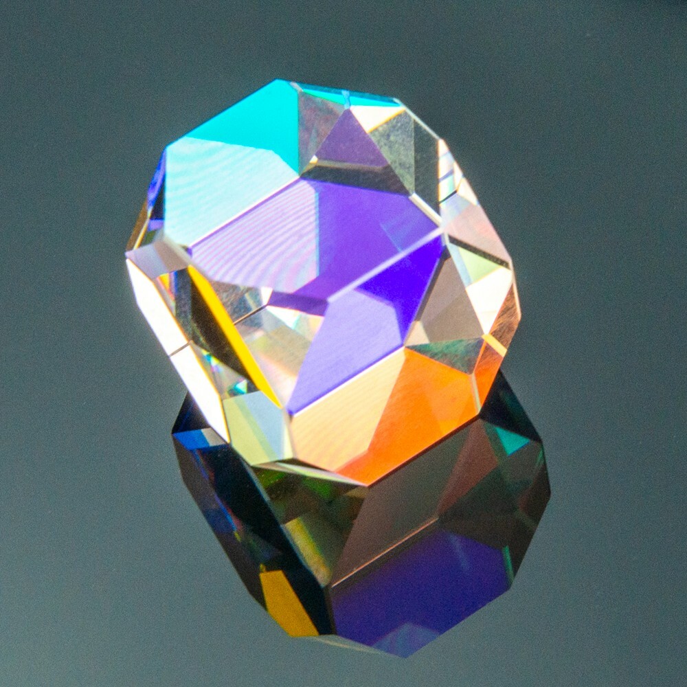 Cross Dichroic Prism Dice Octahedral Beam Combiner Decorative Cube Crystal 1pc