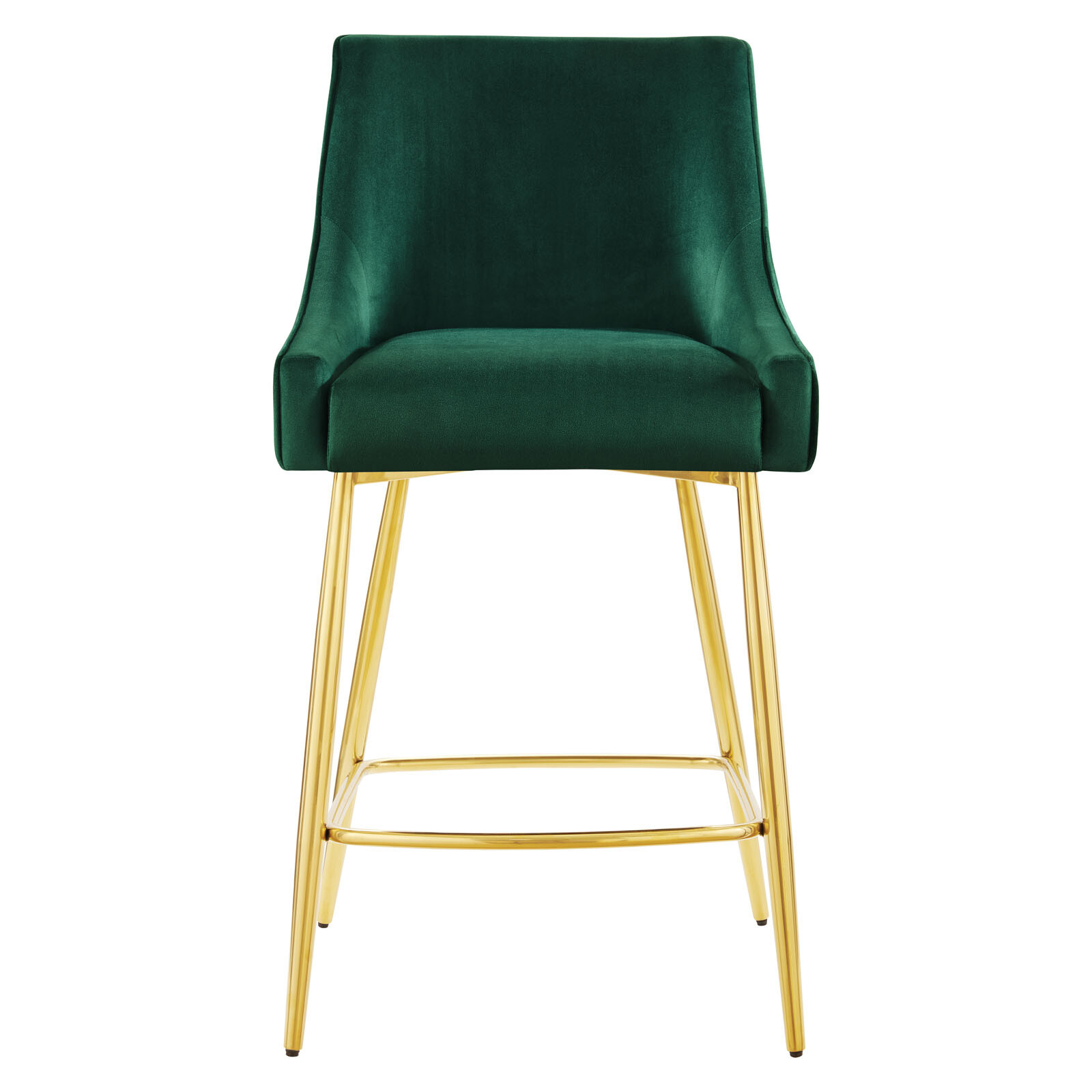 Modway Discern Upholstered Performance Velvet Counter Stool in Green