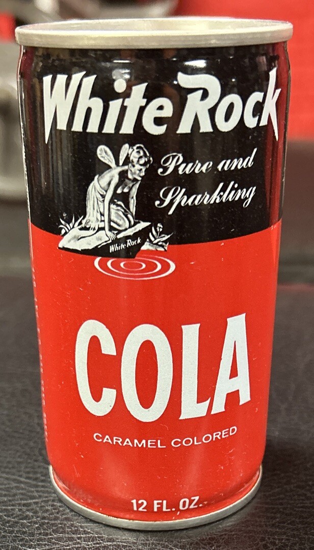 Vintage White Rock Cola T-Shirt “Psyche Goddess” 12 Oz. Empty Steel Pull Tab Can