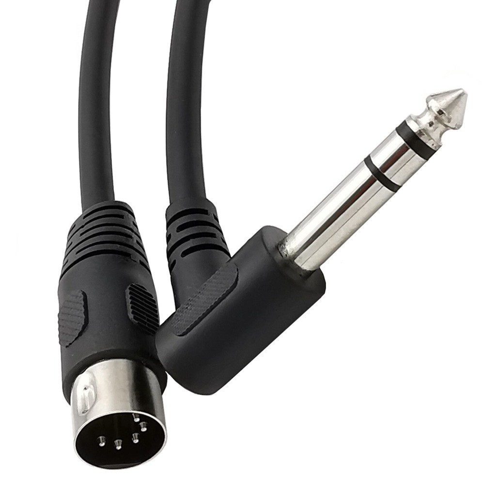MIDI Din 5Pin Male to Monoprice 6.35mm 1/4" Male TRS Stereo Audio Cable 1.5m