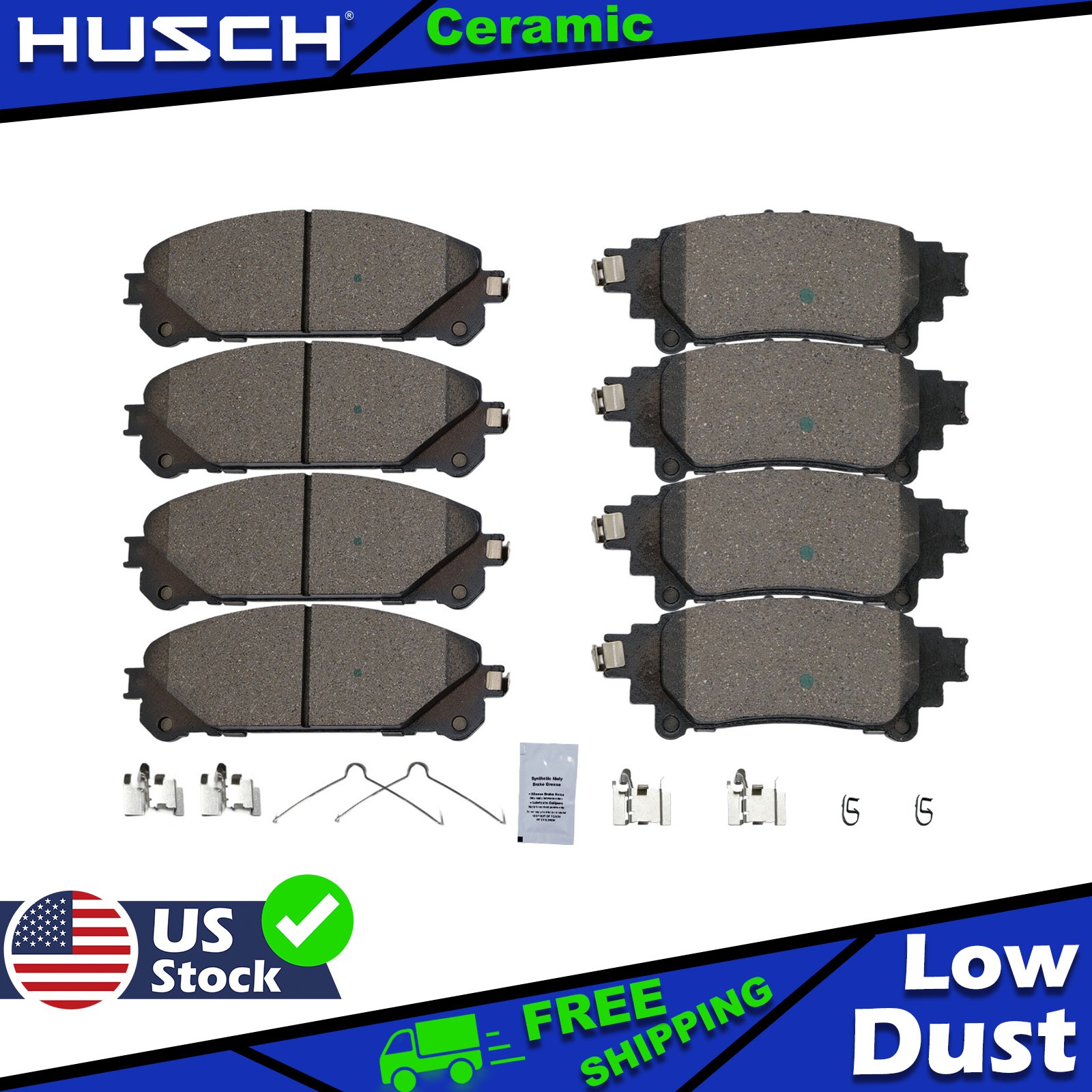 Front Rear Ceramic Brakes Pads For Toyota Highlander Sienna Lexus RX350 RX450h