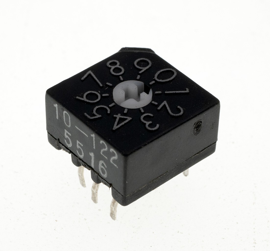 Interswitch RDS10-122, 10 Position Rotary BCD Dip Switch Coded Binary, Lot of 10