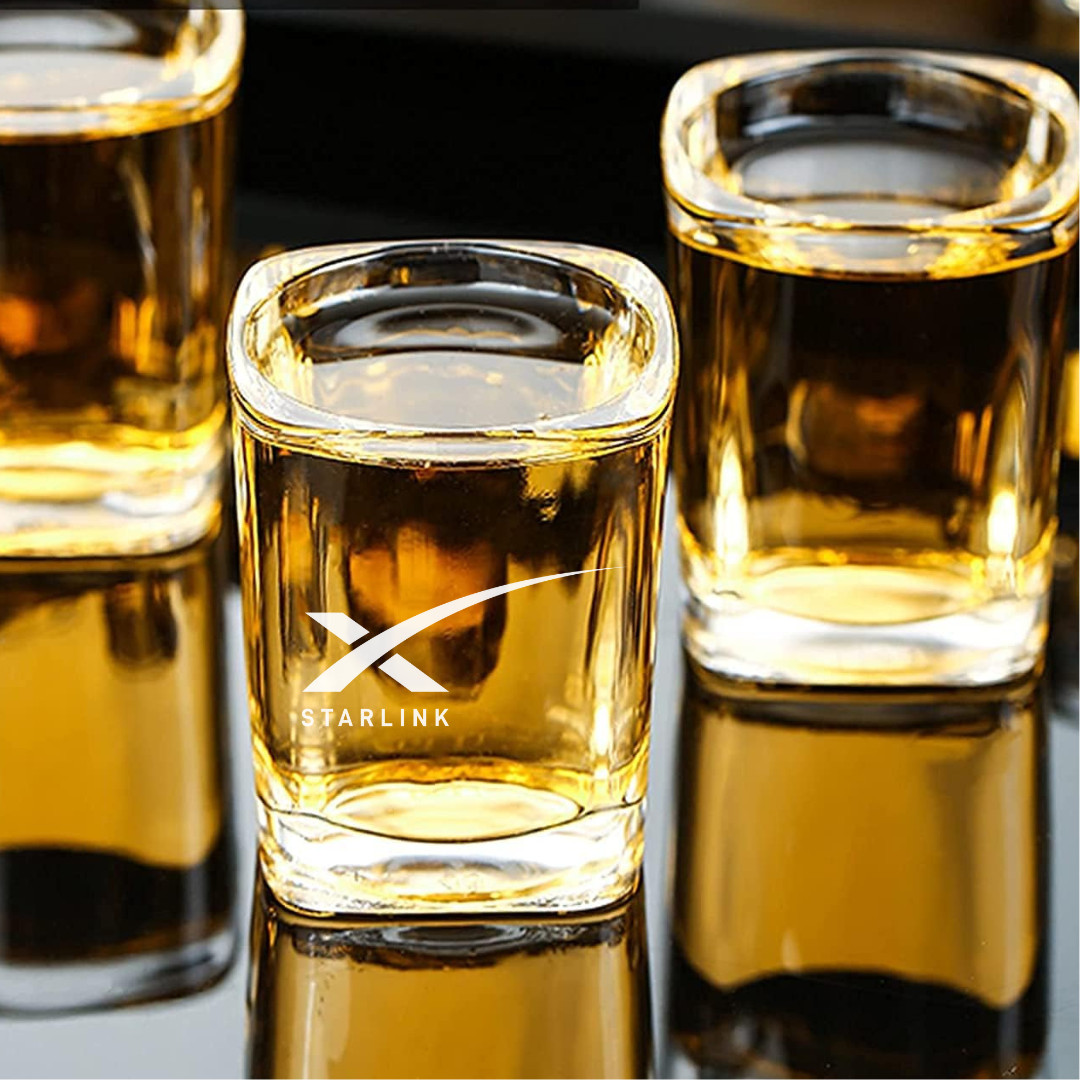 Custom Engraved Starlink Shot Glass – 2.2 oz Square