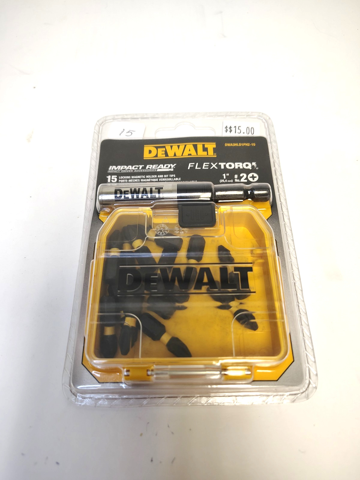 DEWALT IMPACT READY FlexTorq 15-Pc. 1/4-in x 1-in Phillips Impact DWA3HLD1PH2-15