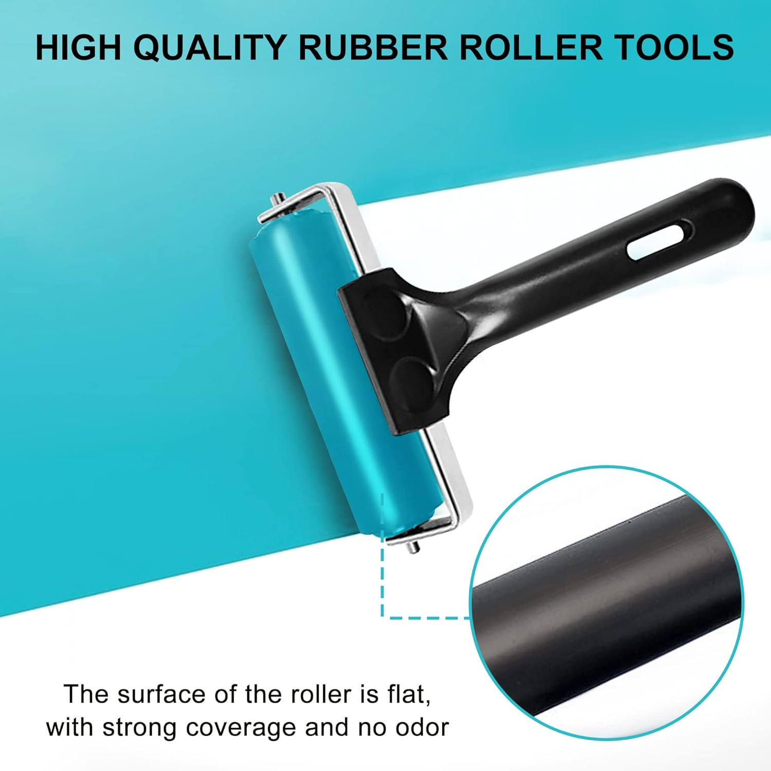 4 Inch Rubber Brayer Roller Manual Roller Tool for Printmaking Wallpaper Gluing