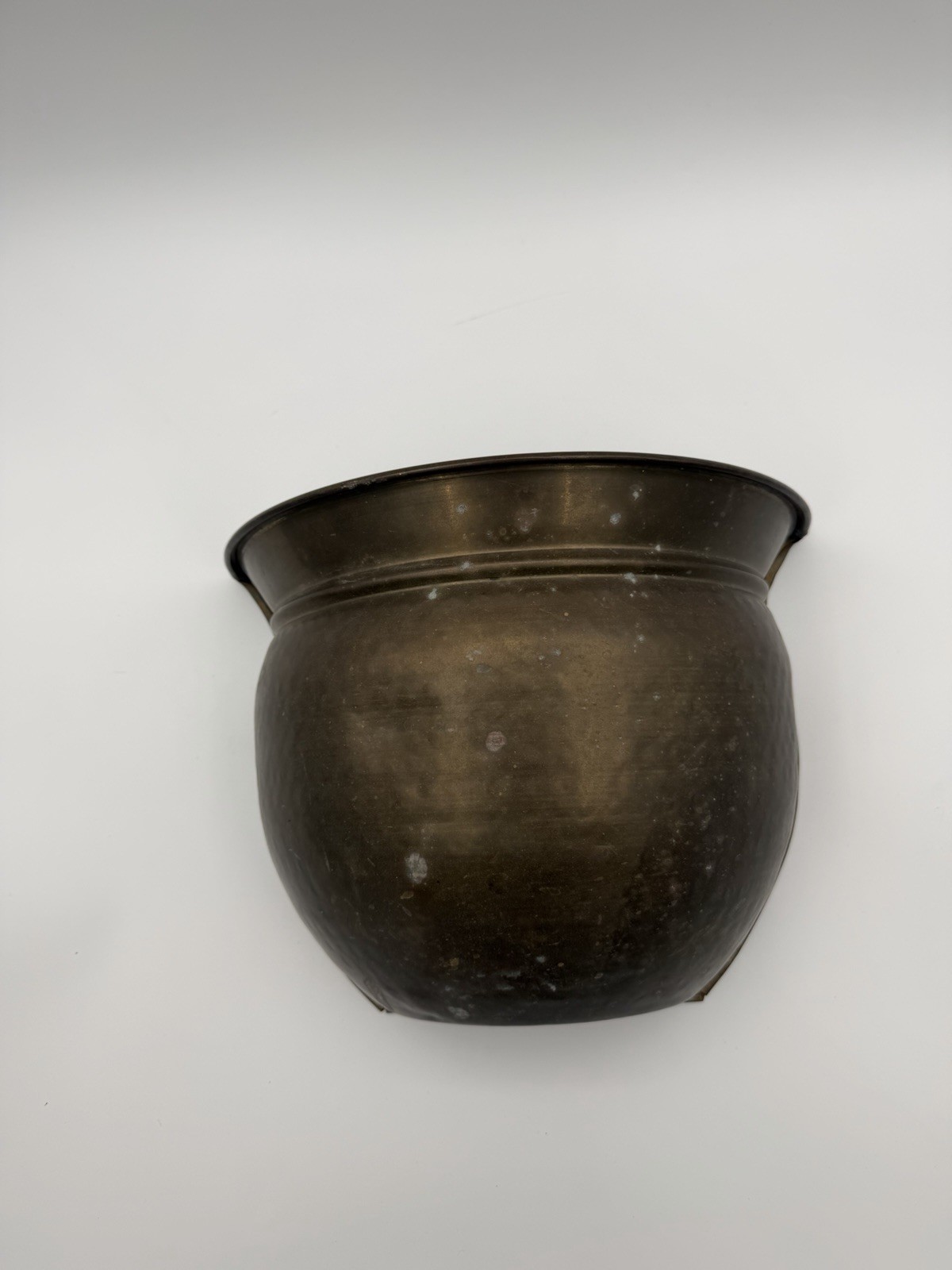 Set Of 2 vintage brass often Japanese koboshi vase, hibachi, or planter.