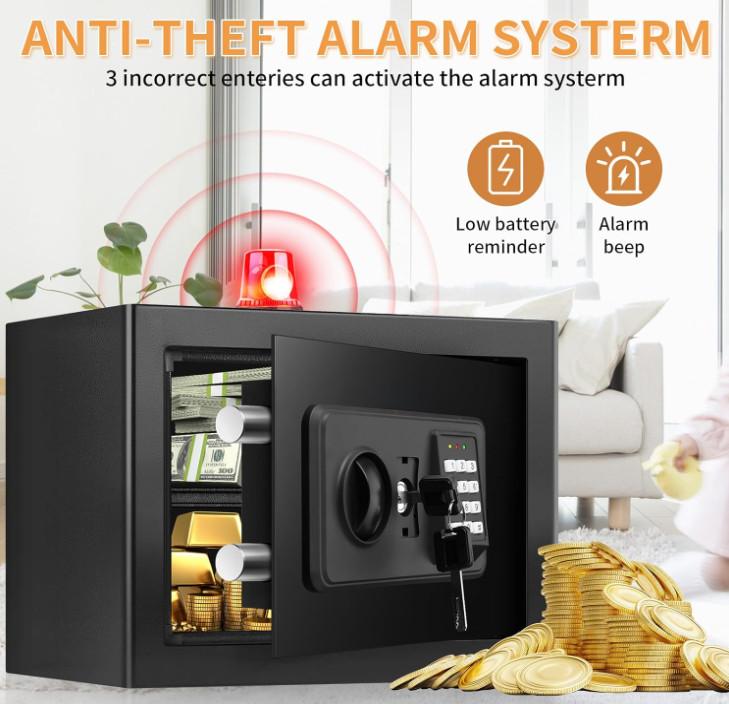 1.2 Cuft Fireproof Waterproof Home Safe Digital Keypad with Shelf