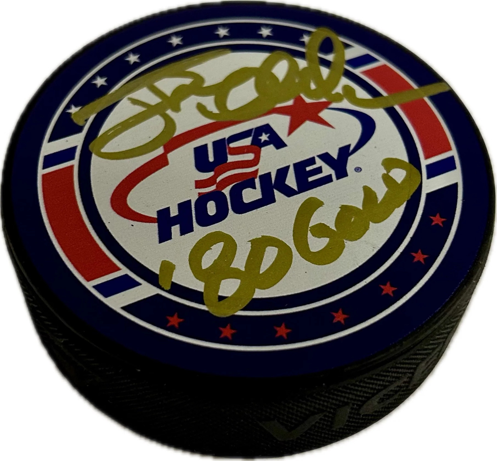 Jack O'Callahan Signed USA Hockey Logo Puck