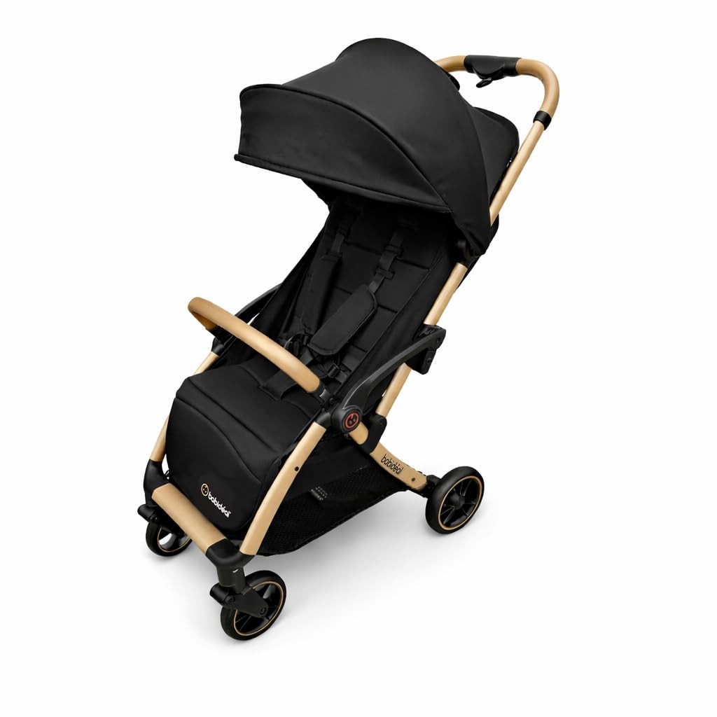 Babideal Lightweight Auto-Fold Stroller w/ Canopy, 50L Storage, Recline, 0-50lb