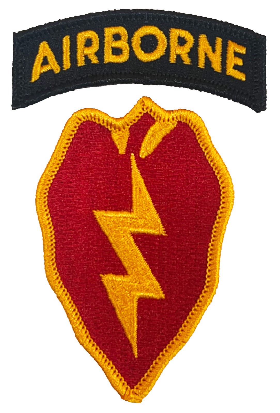25th Infantry Division Color Patch & Airborne Tab with Hook Fastener