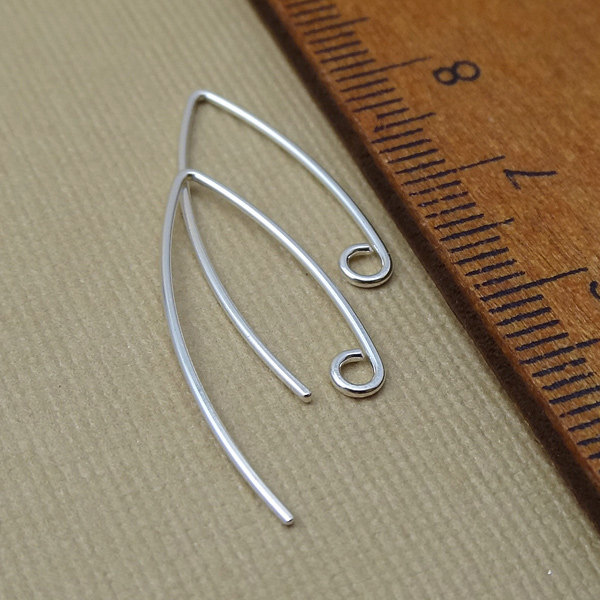 Handmade Hammered Earring Hooks - Sterling Silver Ear Hooks - Flattened Ear Wire