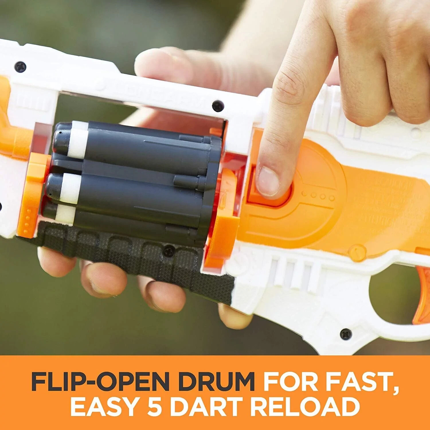 NERF DOOMLANDS IMPACT ZONE LONGARM BLASTER W/ ROTATING DRUM *DISTRESSED PKG