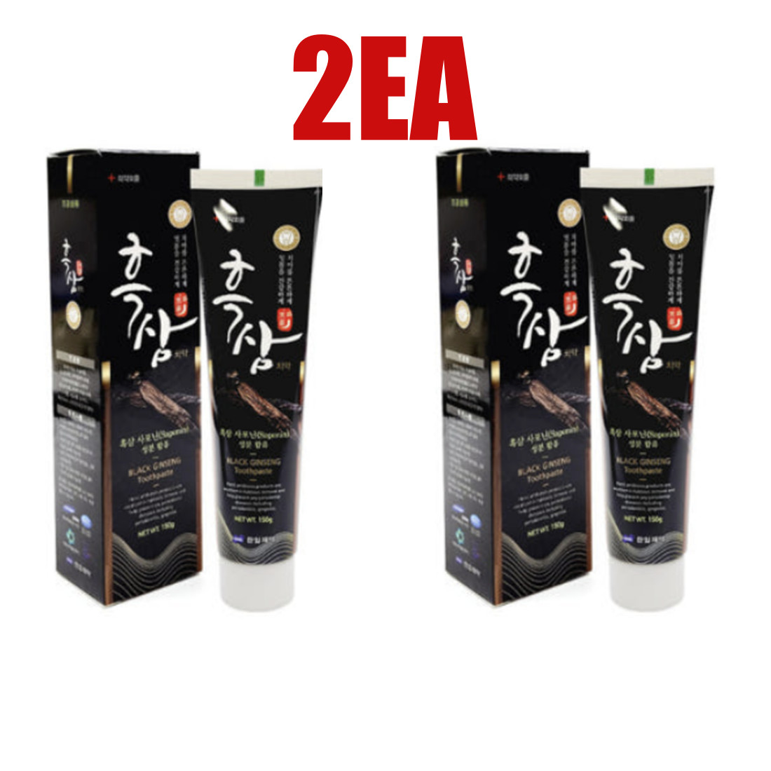 HANIL Korean Black Ginseng Toothpaste 150g x 2ea Saponin Whitening