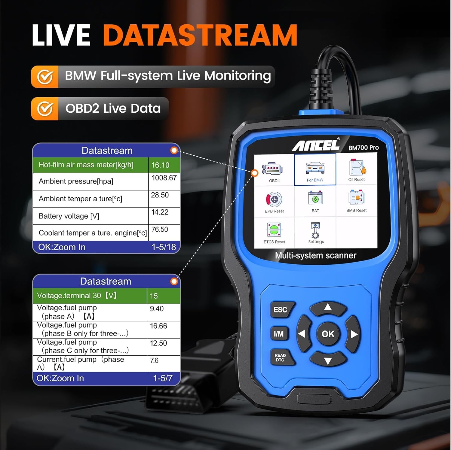 ANCEL BM700 PRO For BMW OBD2 Scanner Code Reader All System Diagnostic Tool DPF