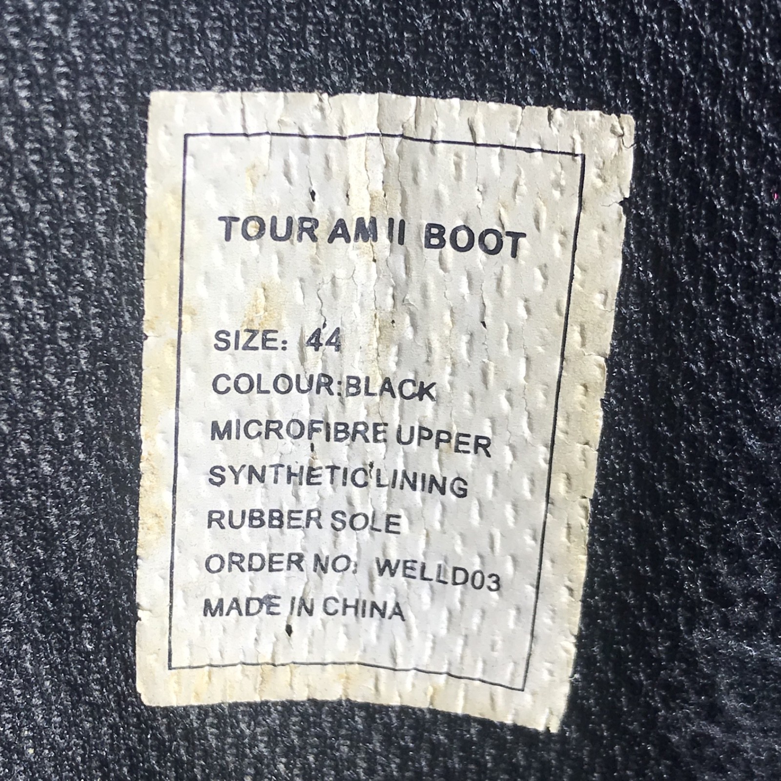Ajays Tour AM II Black Boots Size 44