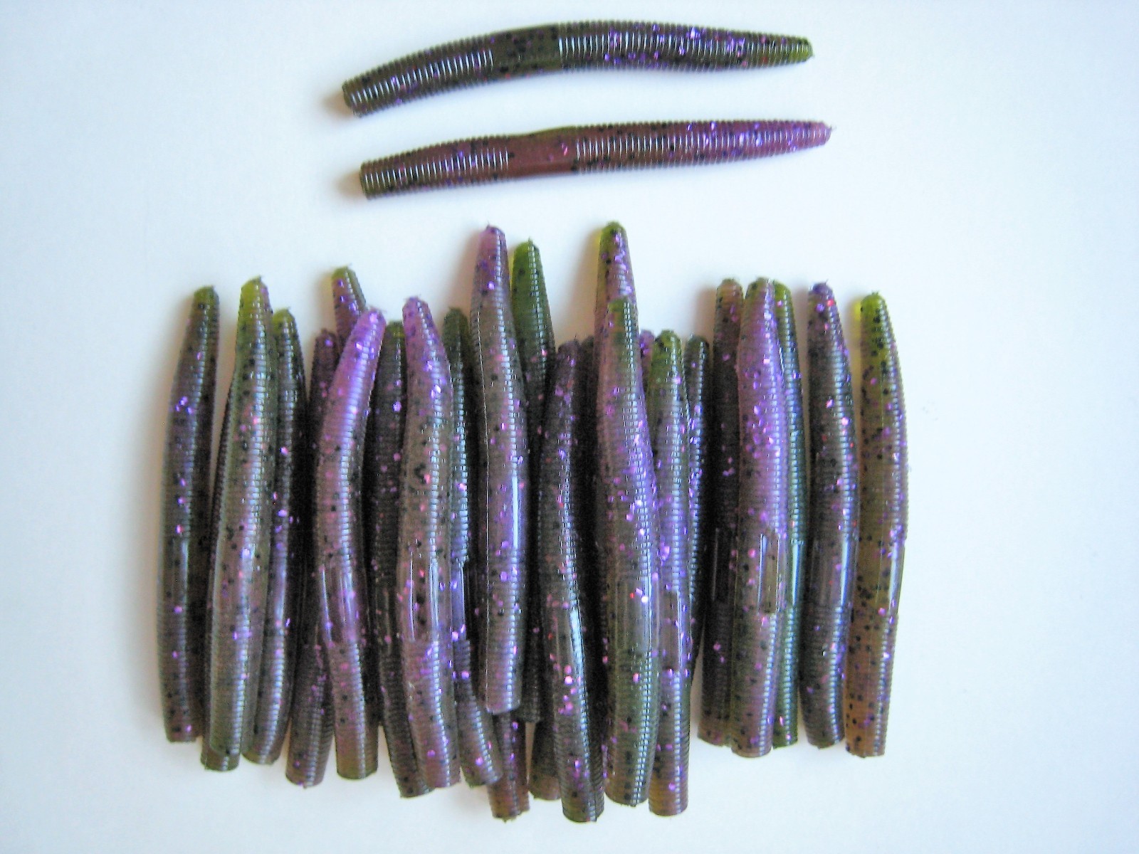 100 pk 3" Senko Style - WATERMELON PURPLE FLAKE SWIRL  - Soft Plastic Worm SCENT