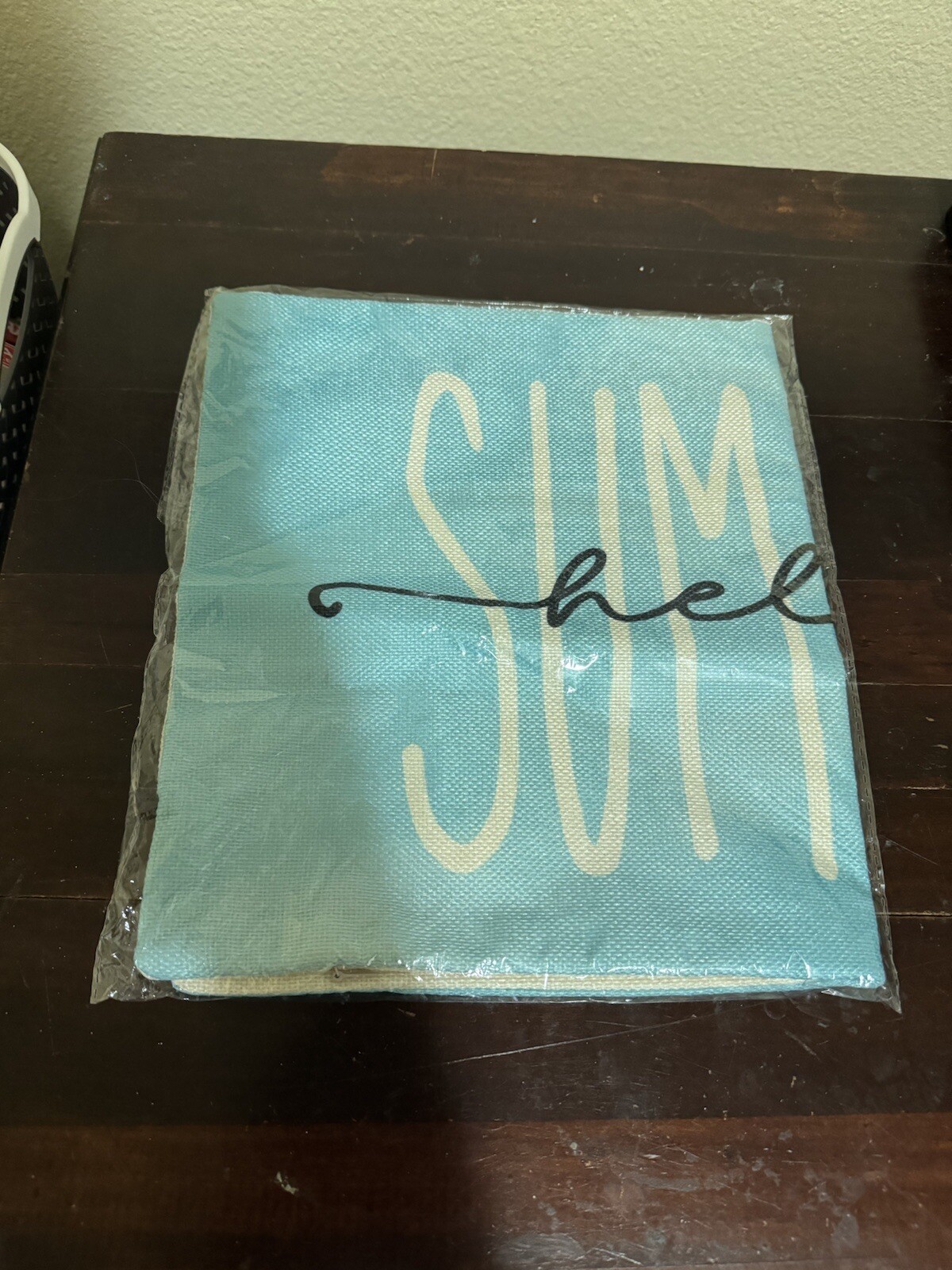 Brand New Hello Summer Zipper Pillow Case Blue Size 19 1/2 X 11