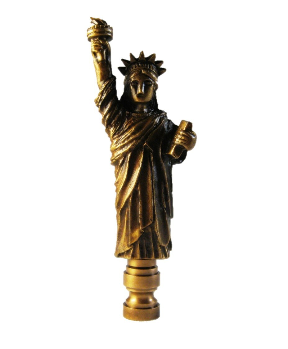 Lamp Finial-STATUE OF LIBERTY-Aged Brass Finish, Highly detailed metal cast,FS