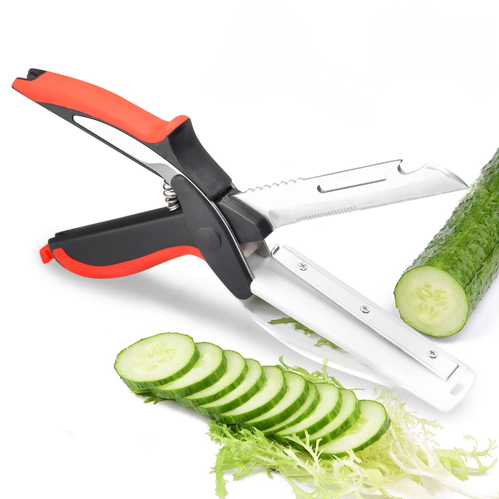 Vegetable Scissors and Food Cutter - Kitchen Shears With Cutting Board, Quick...