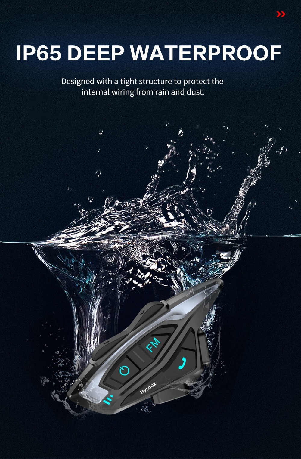 Hysnox Motorcycle Helmet Bluetooth Headset Shark-02