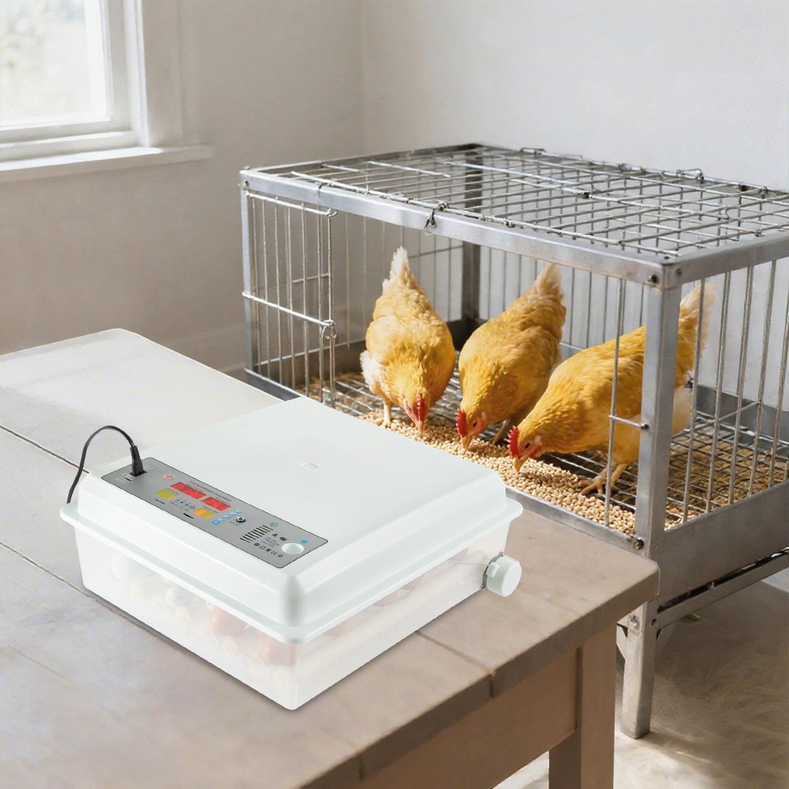 64 Digital Eggs Incubator Egg Hatcher With Temperature Control Automatic Turner