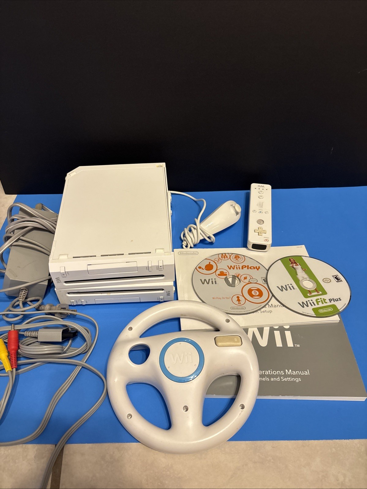 Nintendo Wii RVL-001 Console Lot 2 Systems Controllers Cords Games Bundle READ