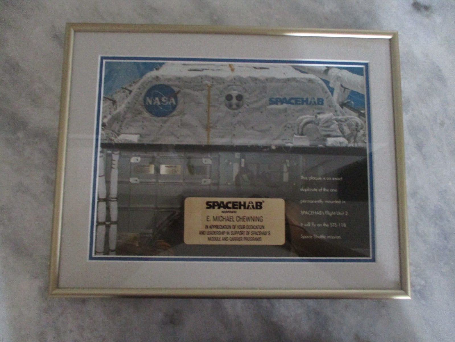 NASA SPACEHAB BOEING AWARD-MODULE/CARRIER PROGRAM-EXACT DUPLICATE UNIT 2 STS-118