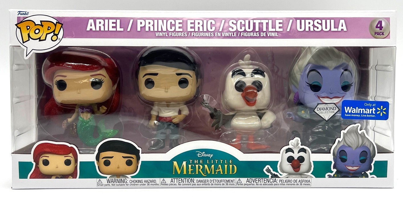 Funko Pop! Disney The Little Mermaid  4 Pack WMT Exclusive Diamond Collection