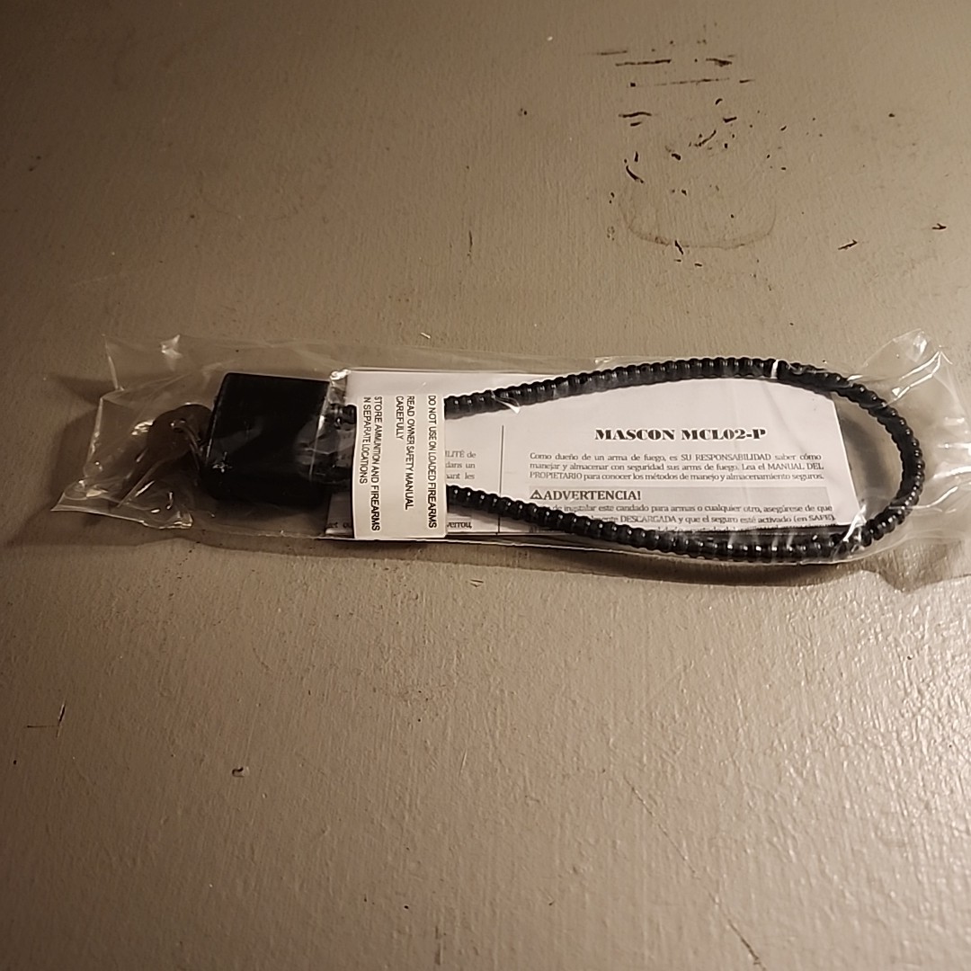 Mascon MCL02-P 30MM Black Cable Gun Lock 2 Keys New in Package
