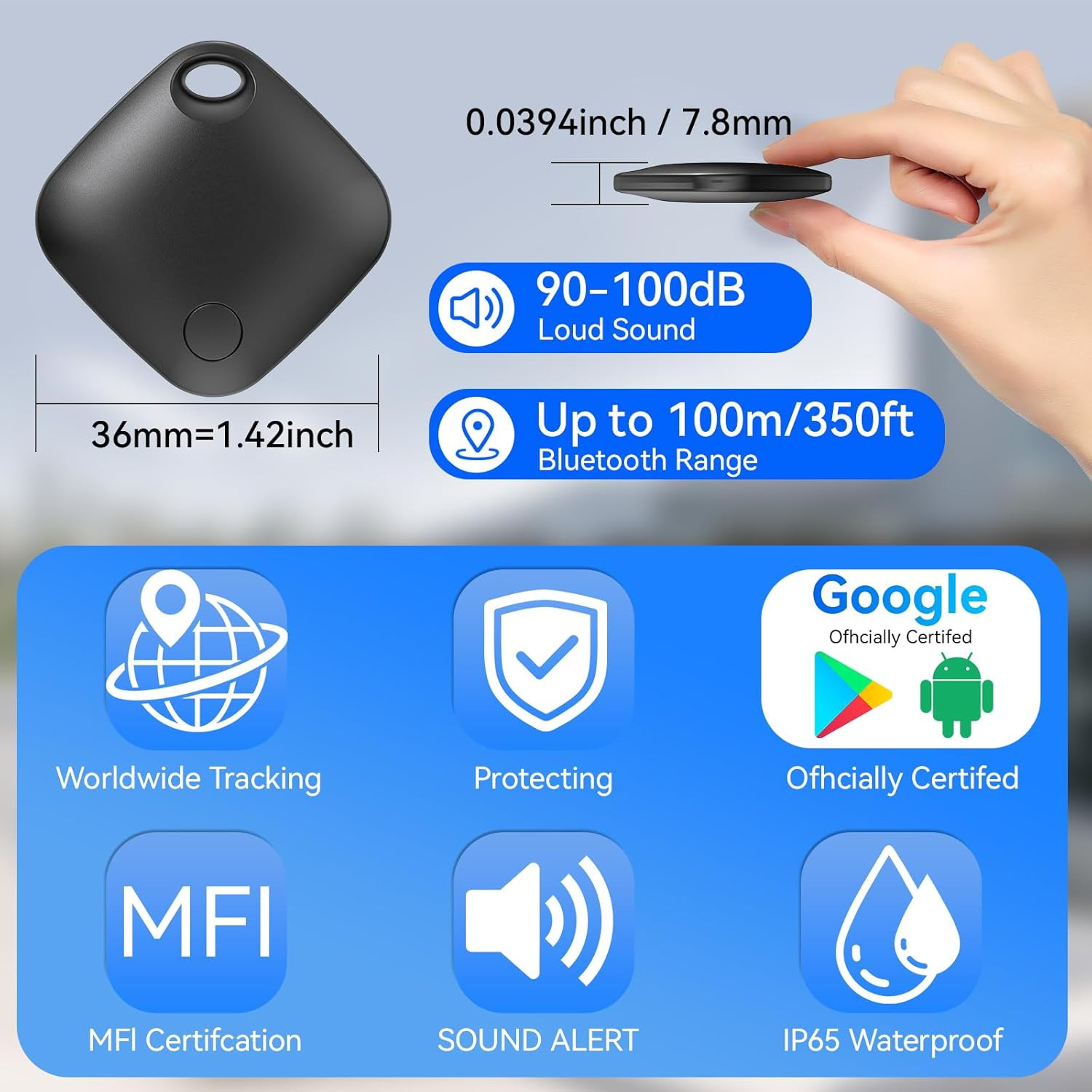 Air Tags-2 Pack Android,Luggage Tracker Tags for Android Works with Google Find