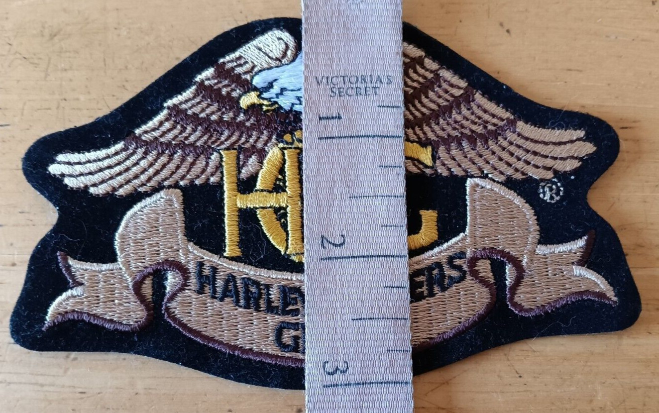 TWO HARLEY DAVIDSON HOG PATCHES 5" X 3" HARLEY OWNERS GROUP ONE SINGAPORE 1 REG