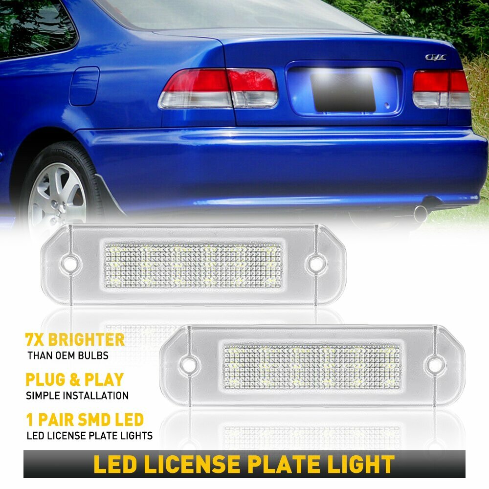 AUXITO LED License Plate Lamp for 92-00 Honda Civic 2 Door Coupe Rear Tag Light