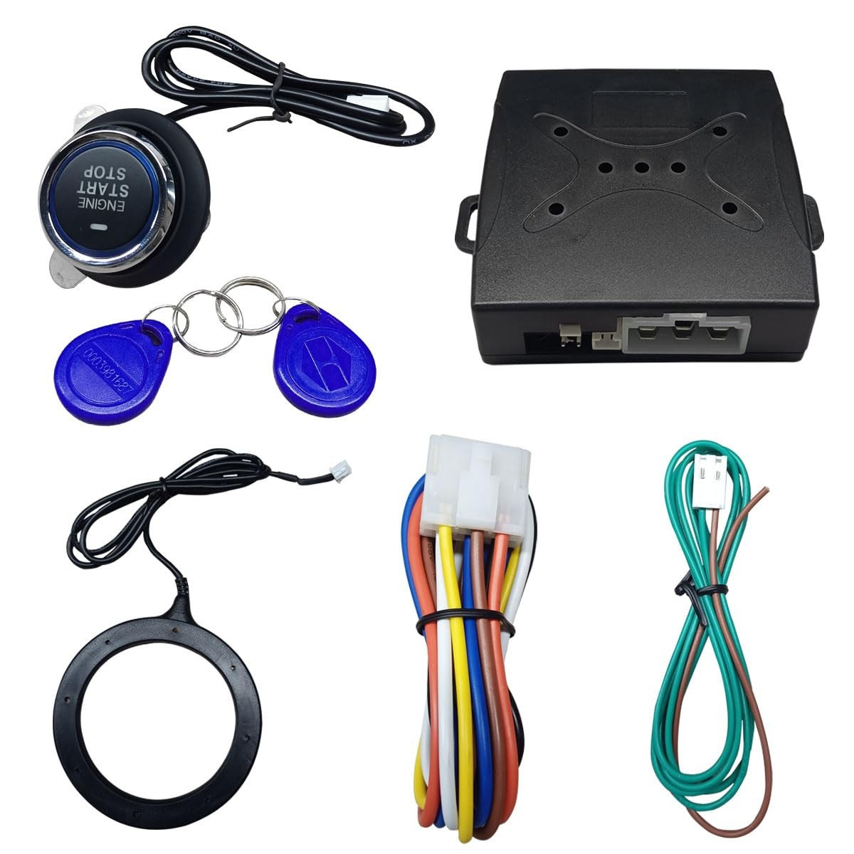 Car Push Engine Start Button Kit, Upgrade Push to Start Ignition Kit, Smart K...