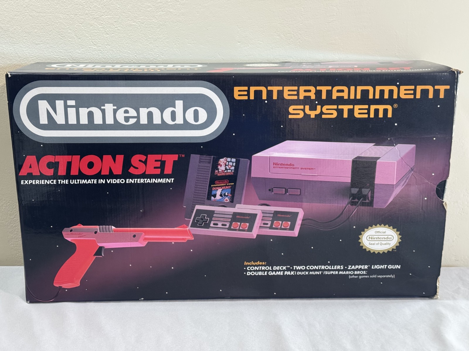 Authentic NES Action Set, BOX ONLY, No Styrofoam: Good Condition!