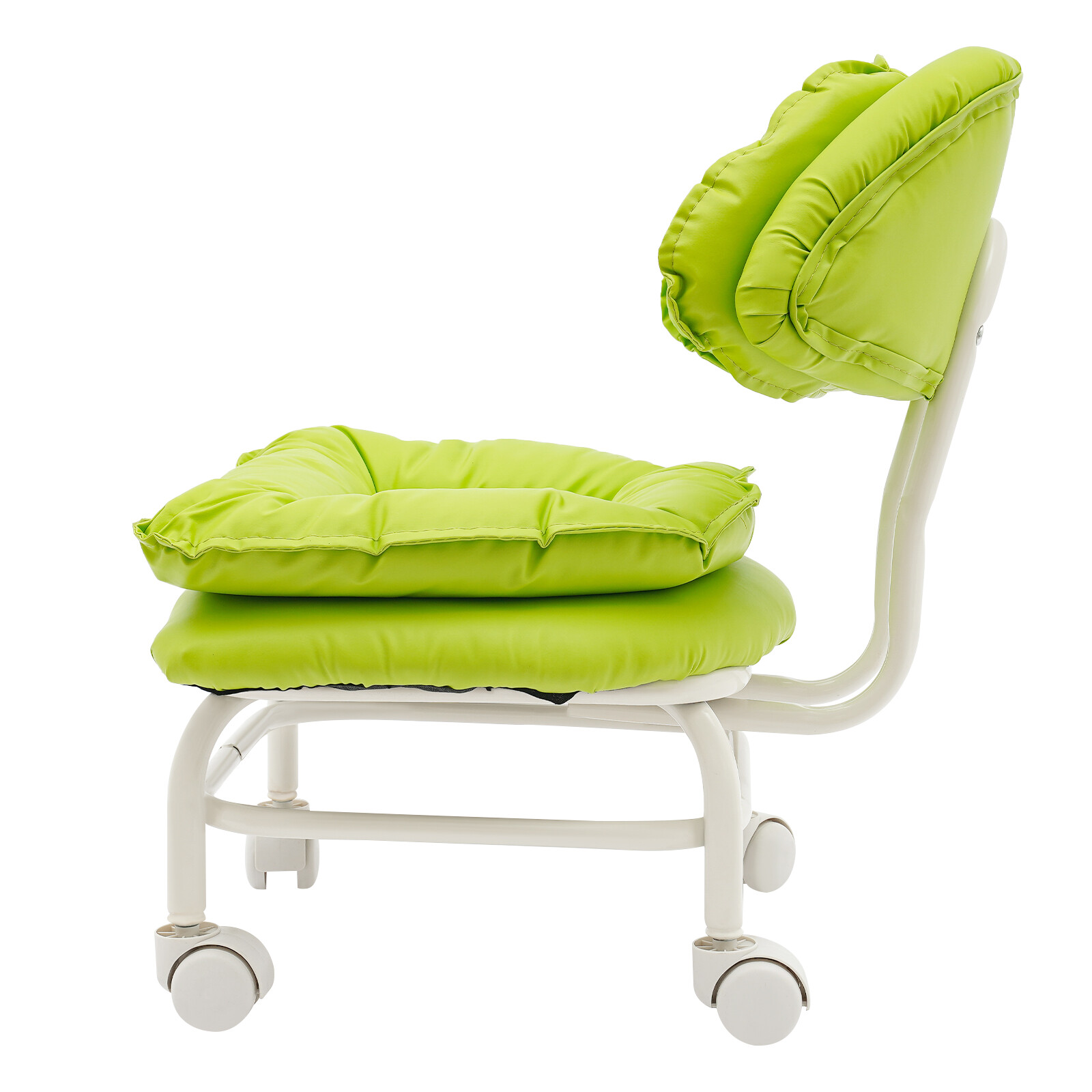 Green Rolling Stool with Back Rest Heavy Duty Rolling Stool Roller Chair
