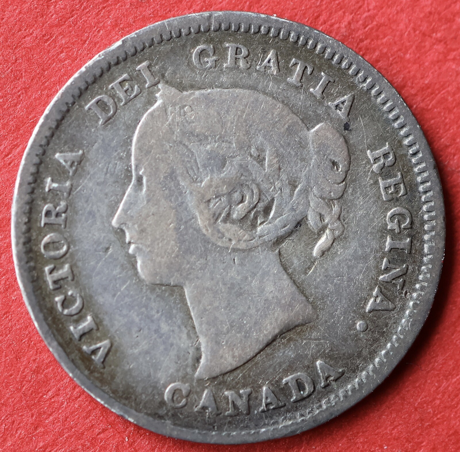 1884 Canada 5 Cents - VF - Dent Lot#10167