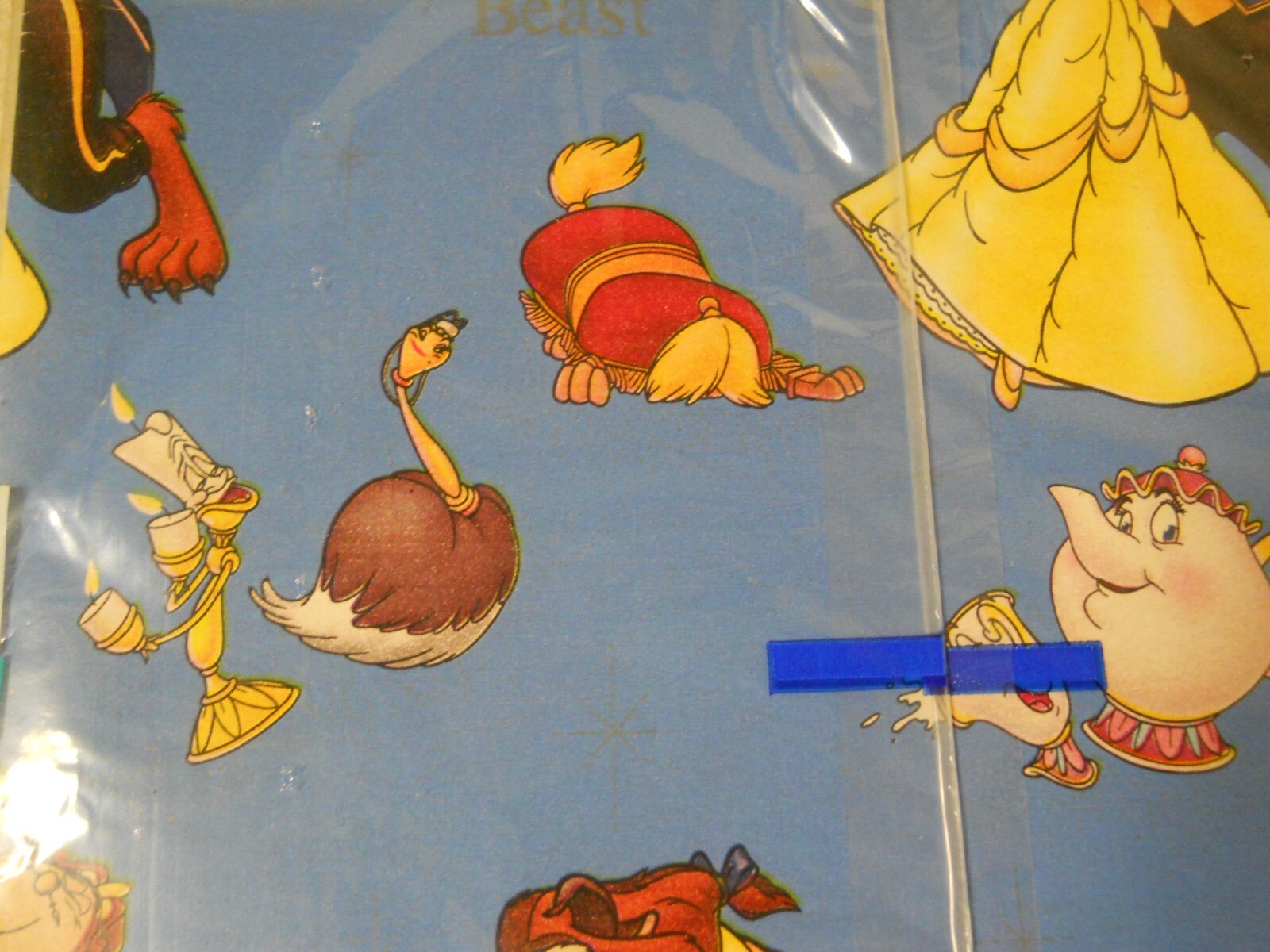 Vintage Disney’s Beauty and the Beast Gift Wrap 2 Sheets, New Sealed!