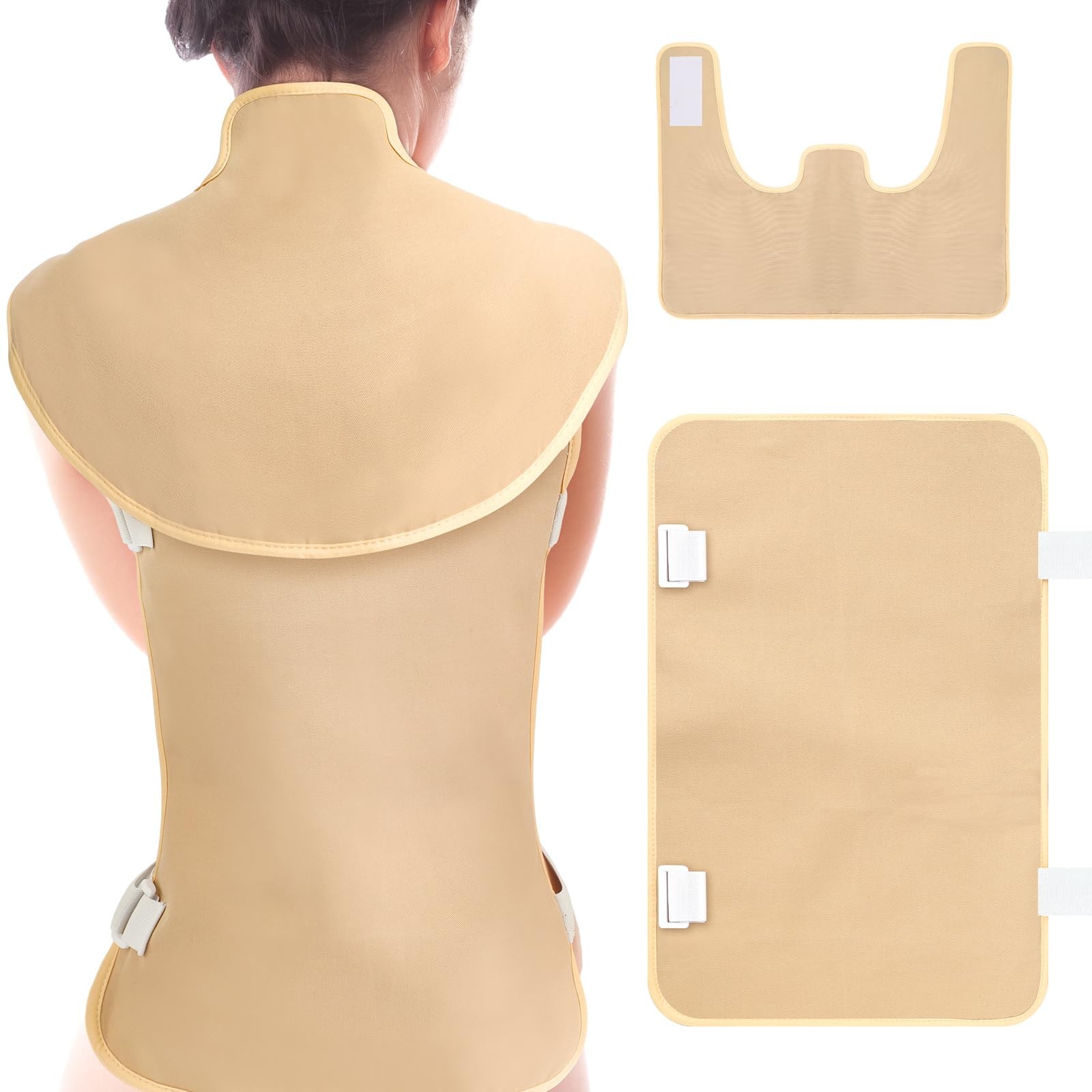 2 Pcs Shoulder Castor Oil Pack Wrap Flannel Cotton Castor Oil Packs with Back...