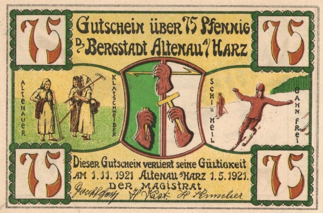 Notgeld Altenau am Harz (Germany) 75 Pfennig GRA17.1 6/6