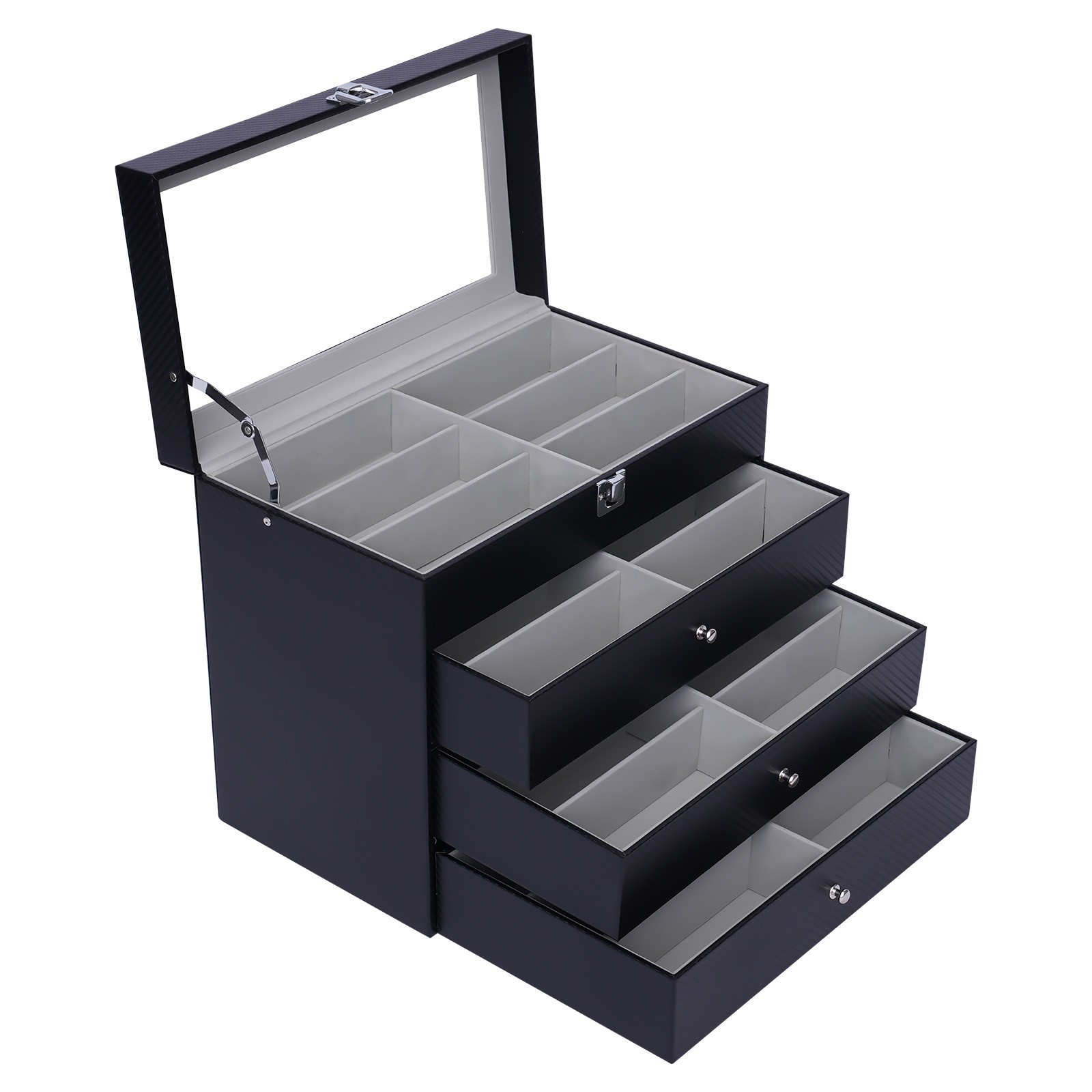 24-Slots Multiple Glasses Organizer Eyeglass Sunglass Storage Box Display Holder