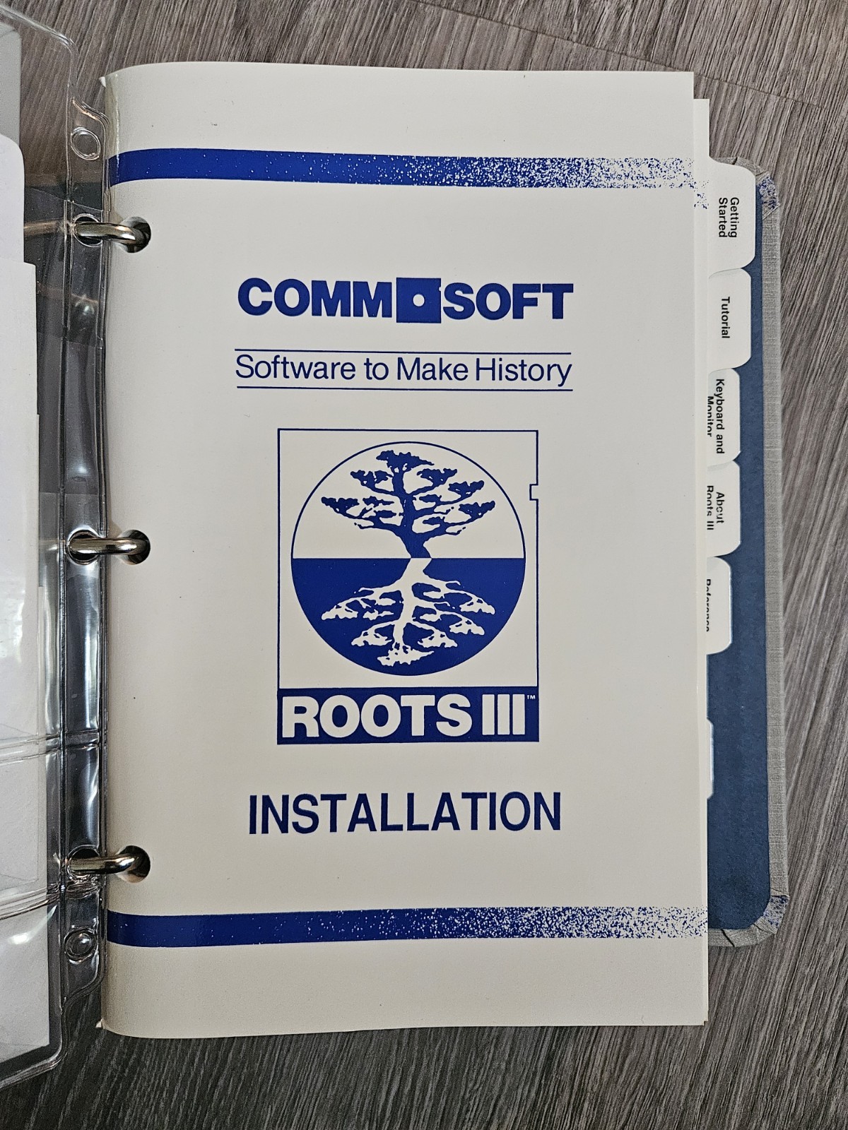 Roots III Genealogy IBM Software, 1988 CommSoft, Complete & software floppy disc