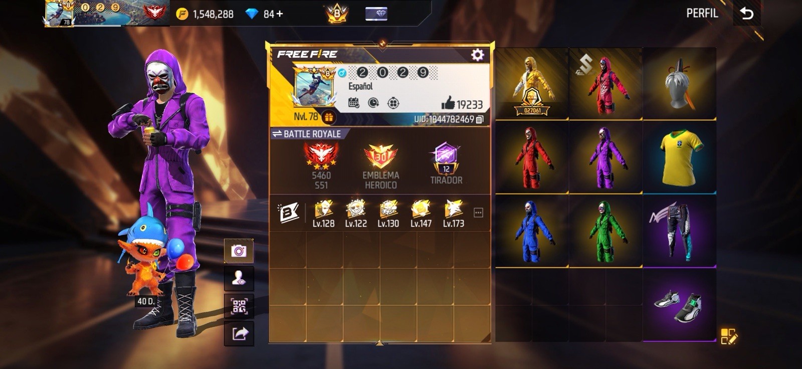 Cuenta de free Fire mixta de hombre y mujer región EEUU