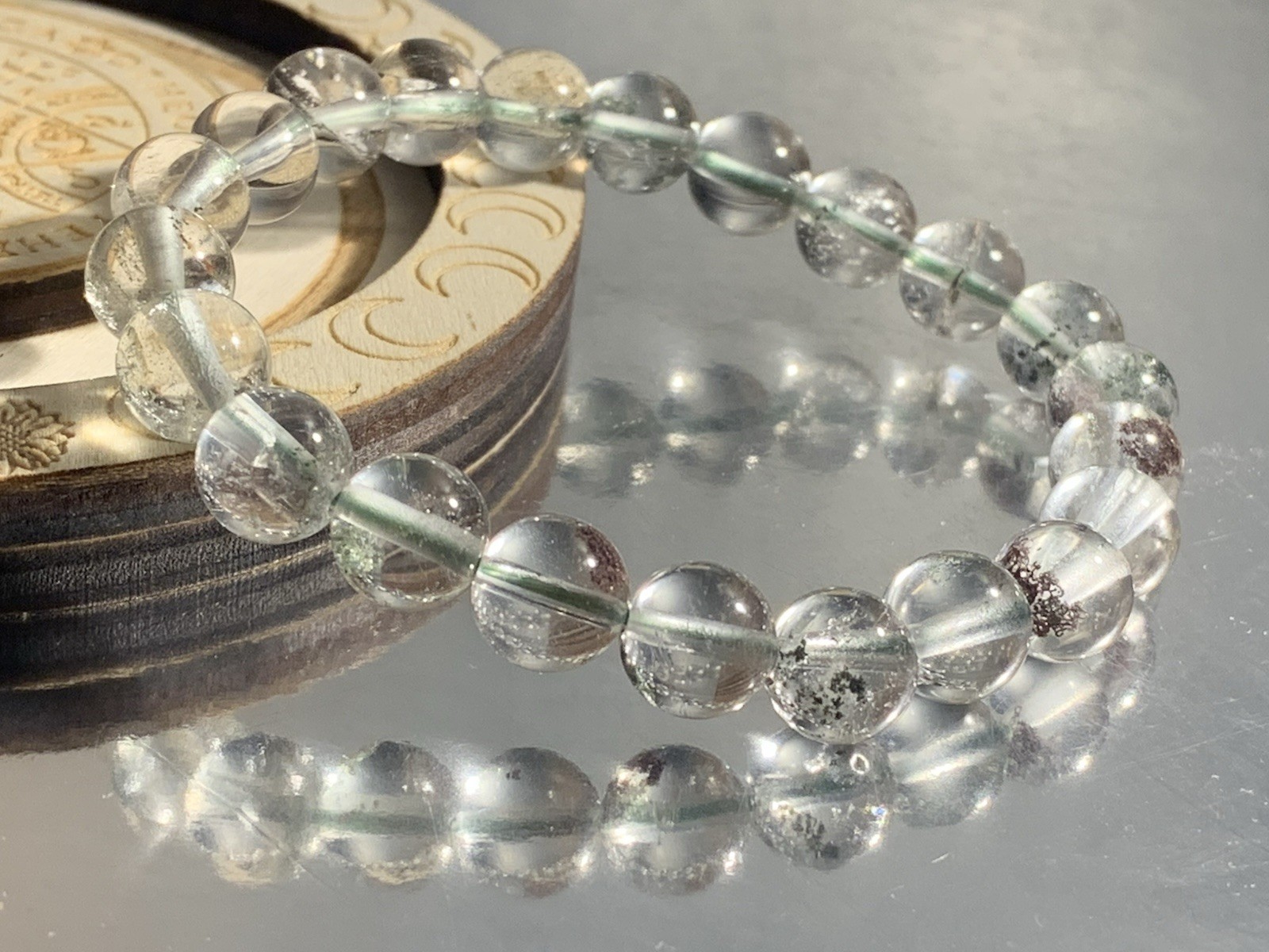 8.8mm Natural Extra Shinning Sparkle Phantom Crystal Bracelet/ balance/ luck