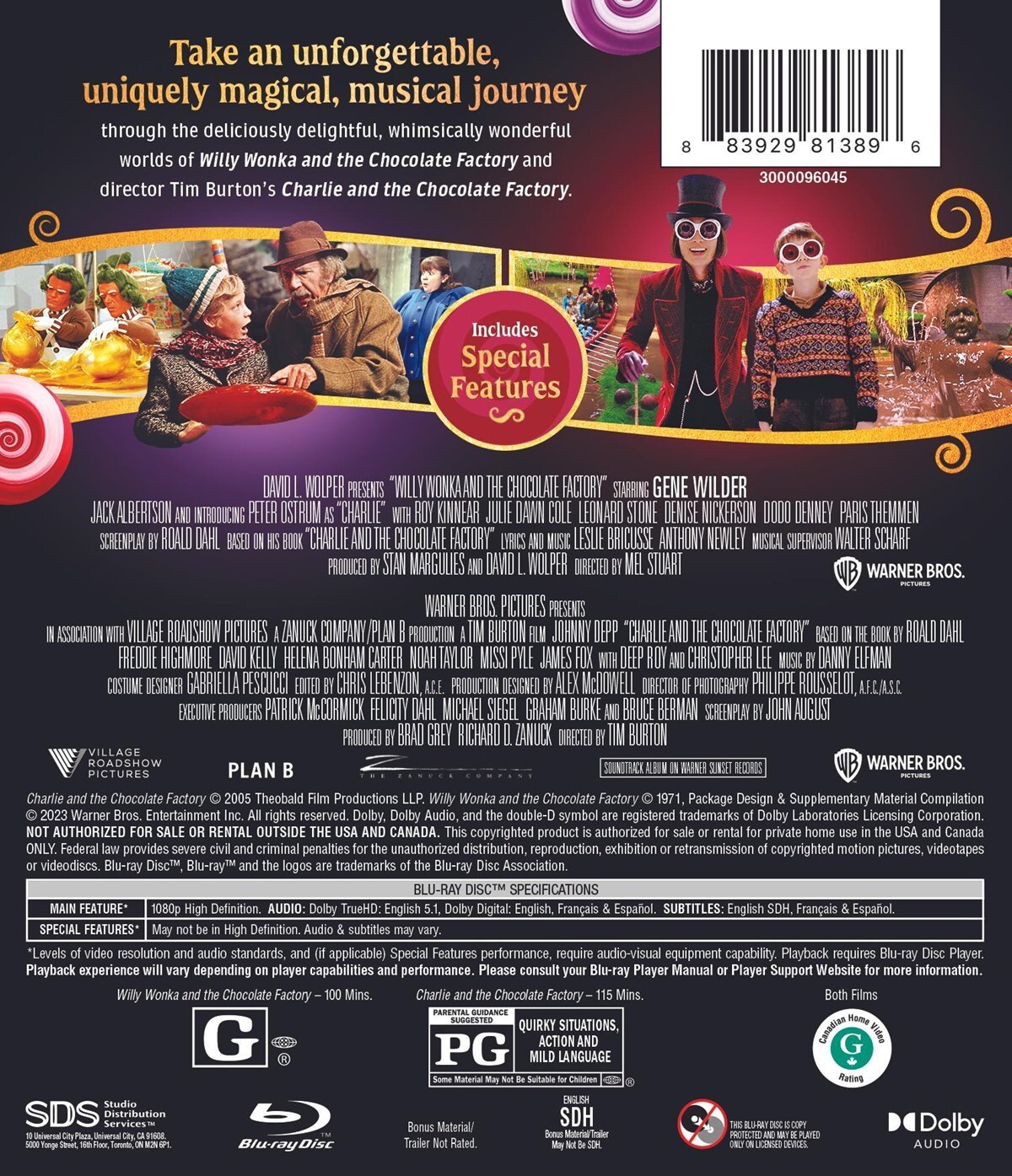Wonka Double Feature Blu-ray NEW