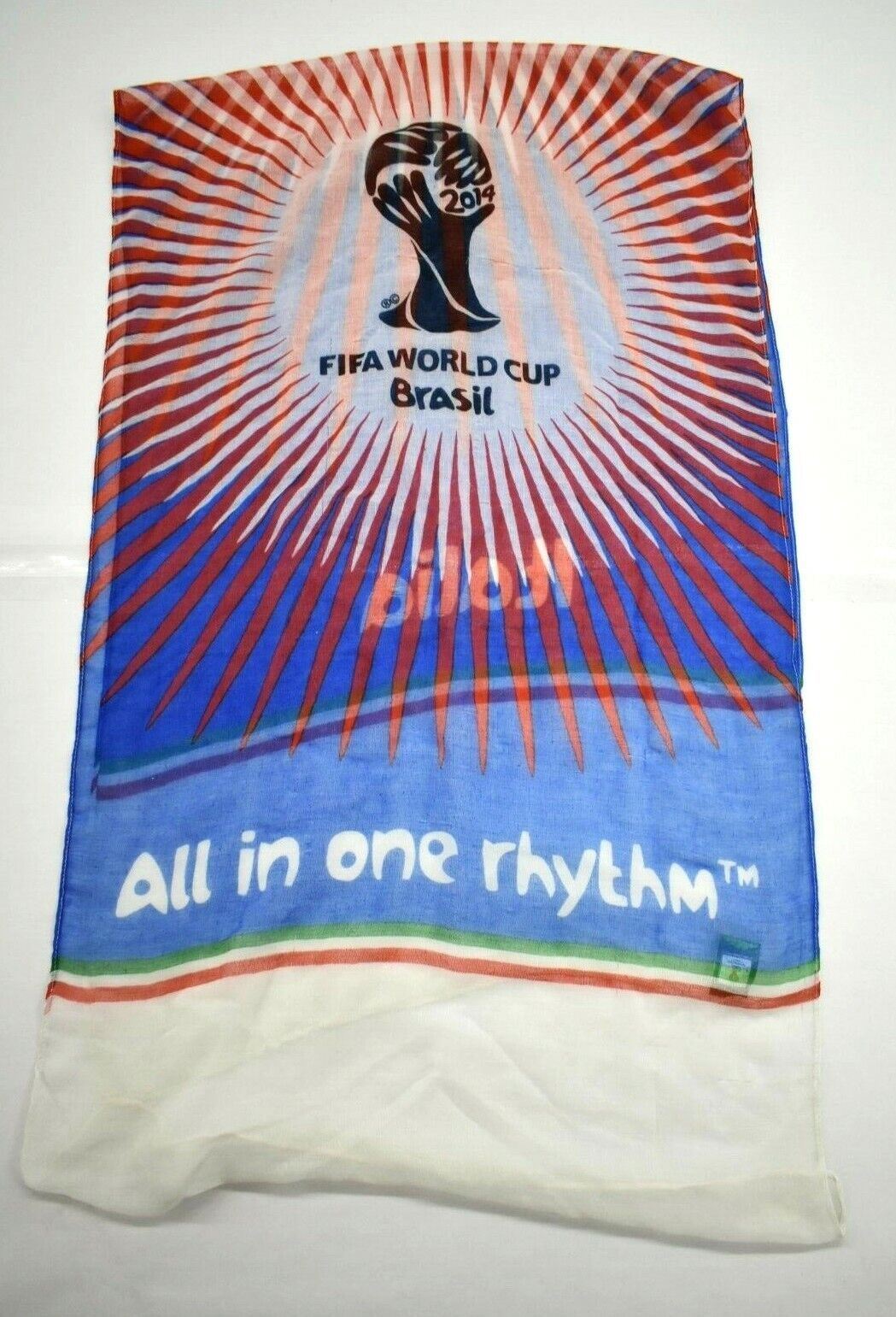 Fifa World Cup Unisex Color Block Printed Football Sports Brasil Scarf One Size
