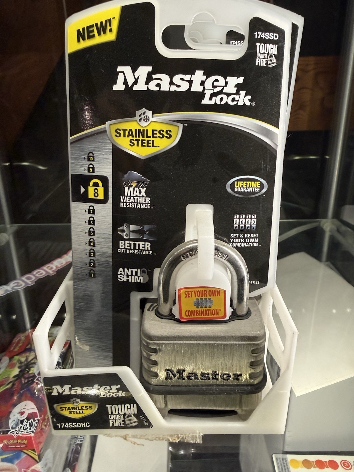 Master Lock 2.25 in. W Stainless Steel 4-Dial Combination Padlock #174SSDHC