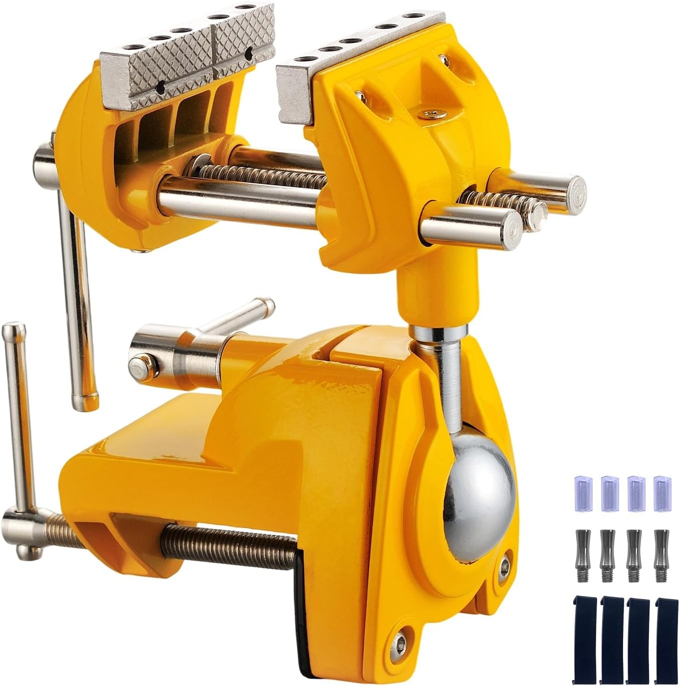Articulating Bench Vise with 360° Ball Joint Rotation Heavy Duty Cast Steel