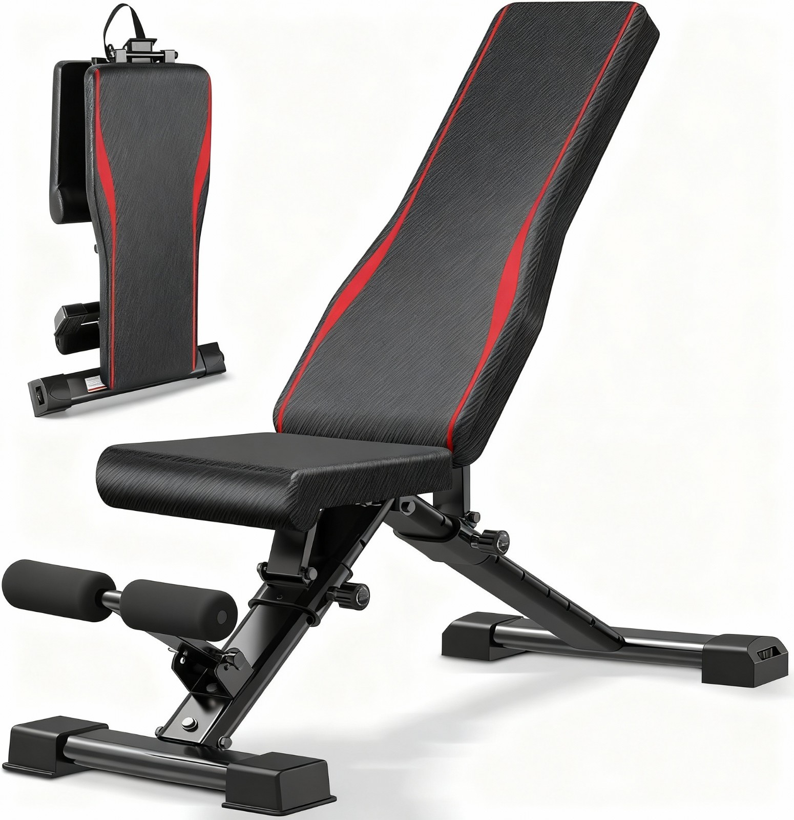 Adjustable Weight Bench Foldable Workout Bench w/18.5" Seat Height Easy Assembly