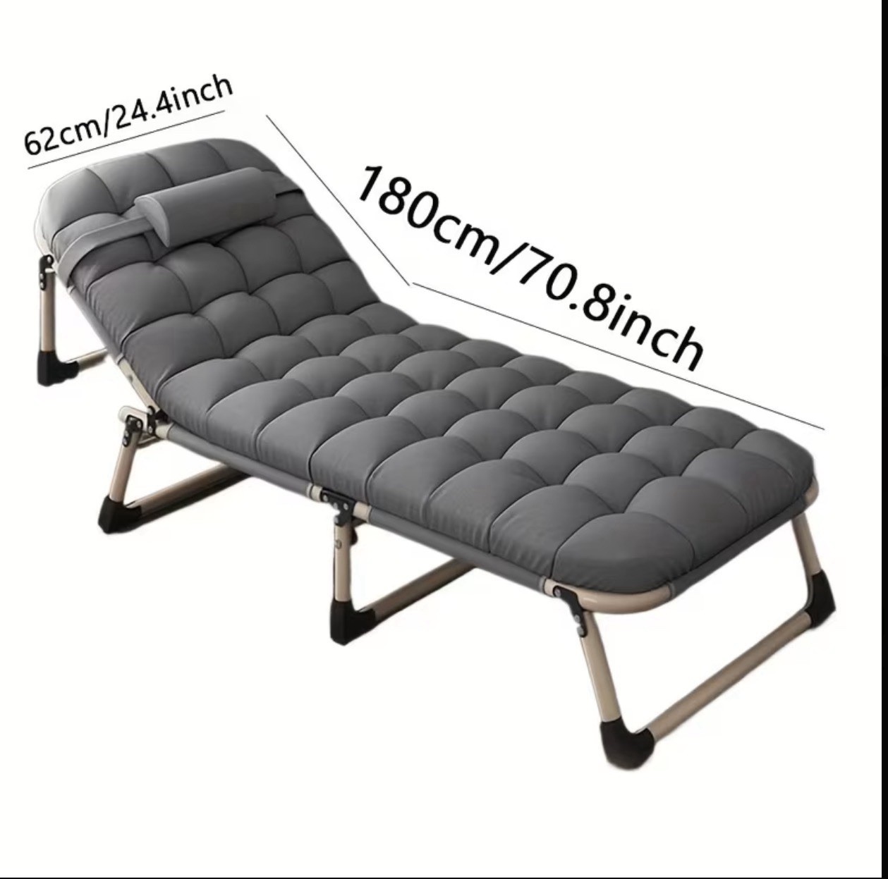 Artifact Folding bed Recliner With Mattress-gray Camping Cot