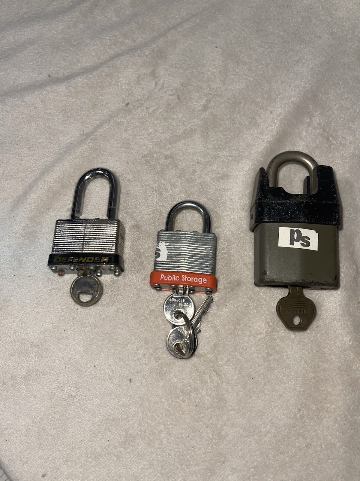 Defender, Public Storage, Master Steel Padlocks Lot, Traditional & Shrouded, Ke…